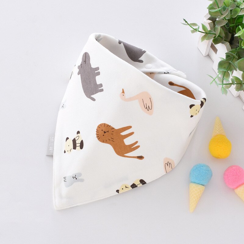 Baby Driehoek Slabbetjes Katoen Slabbetjes Cartoon Baby Speeksel Handdoek Feeding Schort Bandana Herbruikbare Doek Doekjes: WHT073M