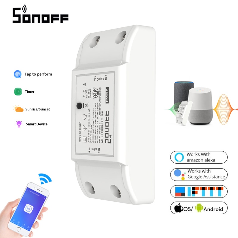 Sonoff Basic R2 Wifi Timer Smart Diy Mini Switch Ondersteuning Ewelink App Draadloze Domotica Compatibel Met Google Home Alexa