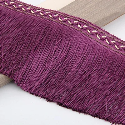 Borlas de costura con flecos para ropa, adornos de encaje, cinta decoditativa de tela, accesorios de vestido DIY, 1 metro, 13cm: Naranja