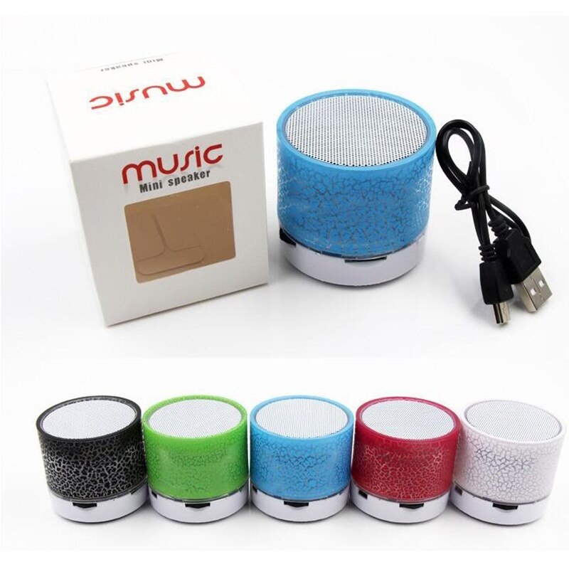 Draadloze Mini Led Bluetooth Speakers Muziek Audio Tf Usb Stereo Subwoofer Met Mic: White