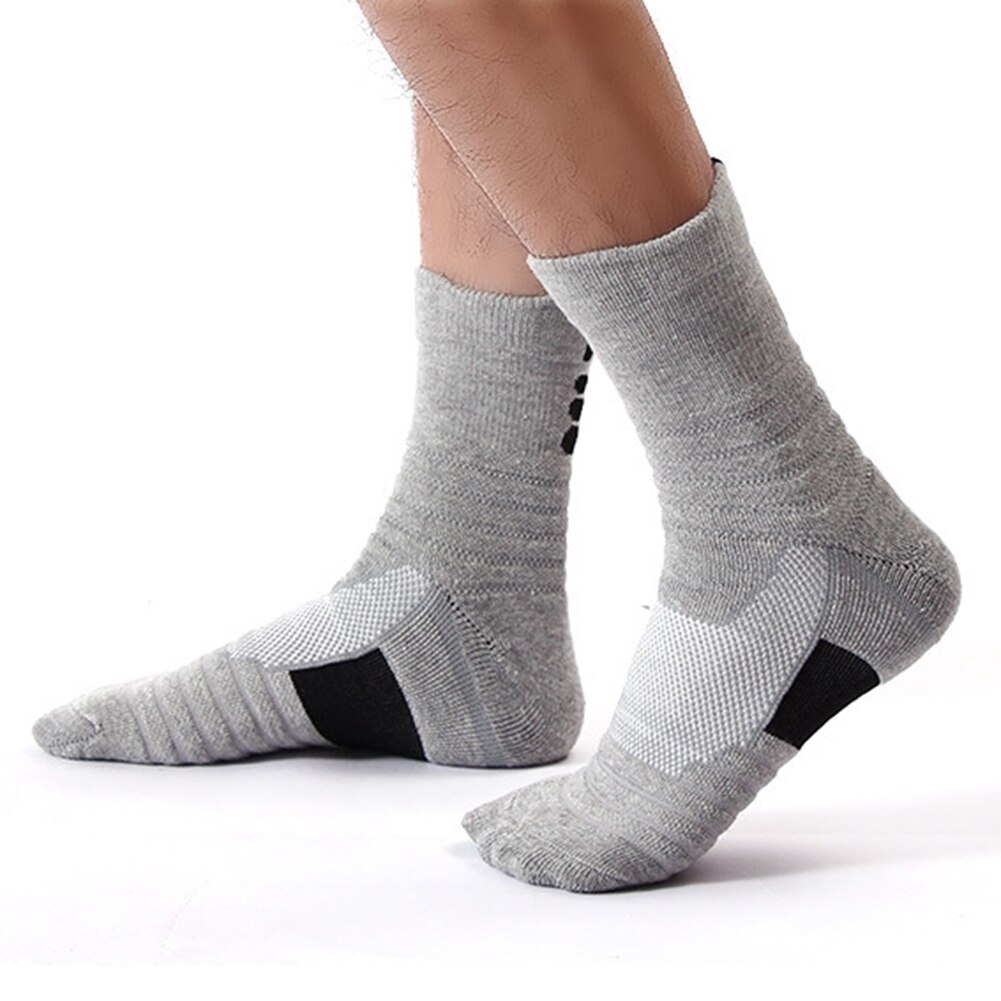 1 paires hommes chaussettes de basket-ball longue épaississement serviette bas coton chaussettes en plein air courir Badminton Tennis Tube moyen Sport chaussettes