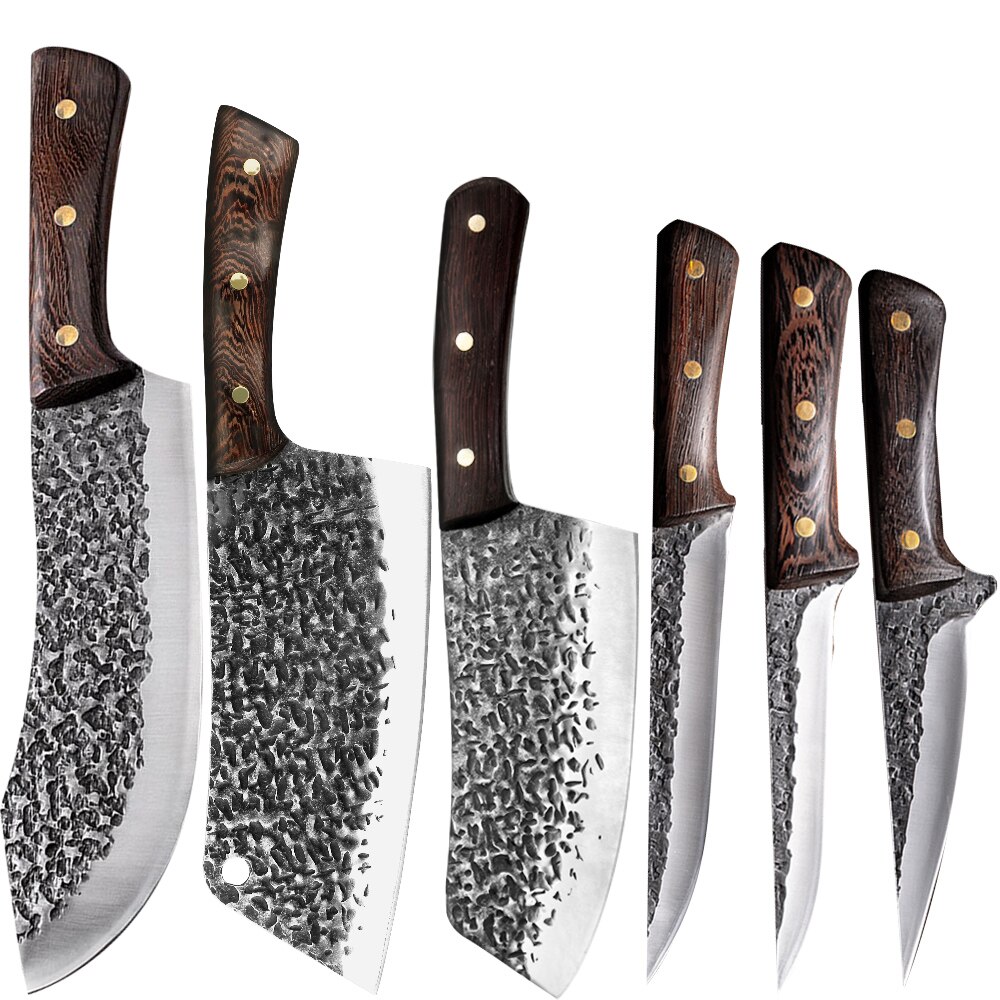 Forged Boning Knife Handmade Kitchen Knife Set Stainless Steel Fishing Butcher Meat Fish Sushi Knife Fruit Vegetables Knives