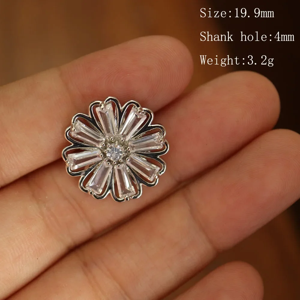 5pc Luxury Crystal buttons for clothing Cubic zirconia button for coat Decorative CZ sewing buttons for suits cardigan: antique silver