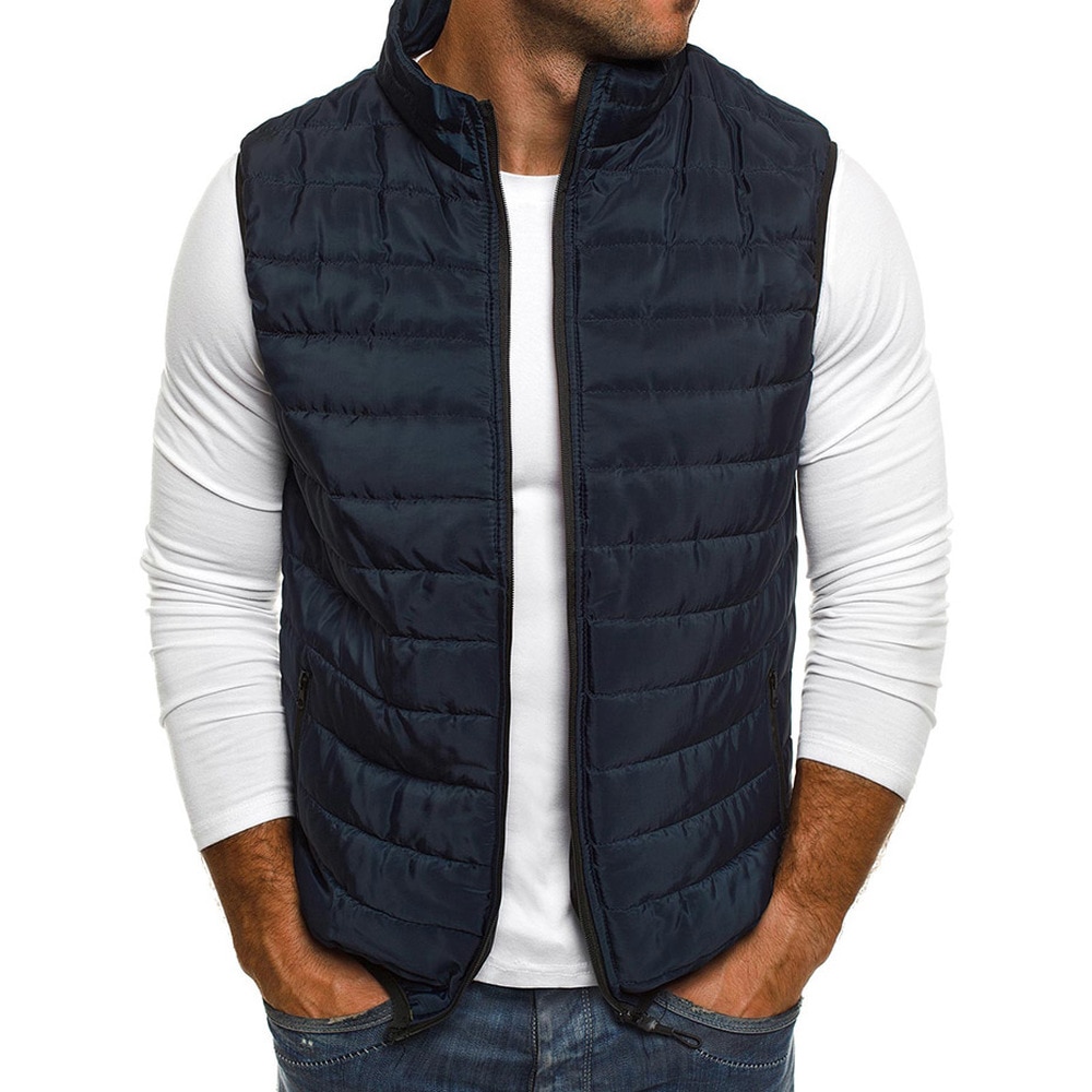 ZOGAA Winter Mode Heren Parka Vest Toevallige Bovenkleding Jas Jas Heren Mouwloos Vest Mannen Parka Jas Rits Jas Man