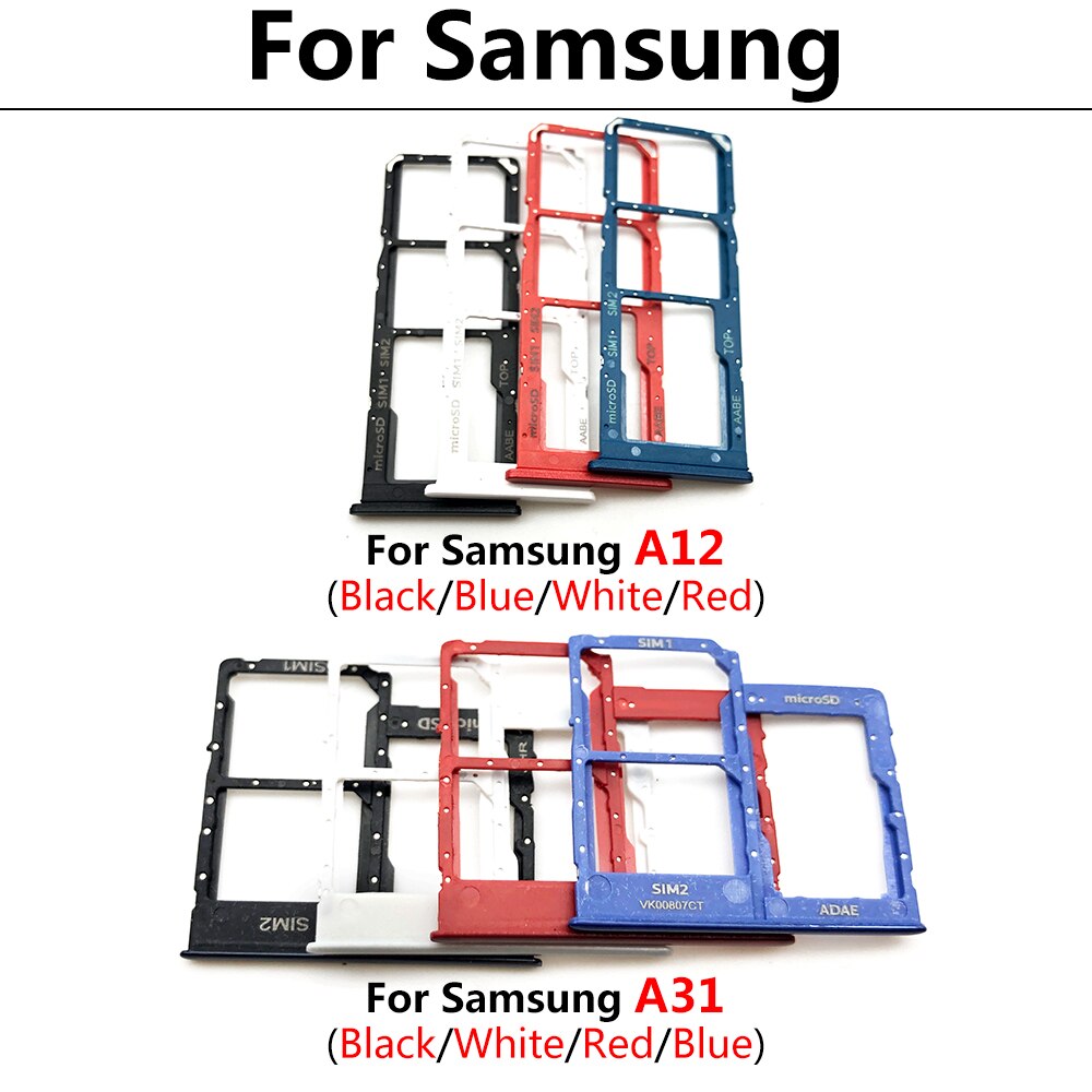 Dual-Card Sim Tray Holder For Samsung Galaxy A12 A31 A51 A71 A125F SIM Card Tray Slot Holder Adapter Socket Repair Parts