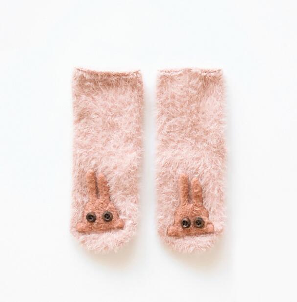 Chaussettes unisexes pour bébés filles | , motif de lapin étoile de mer, en coton doux, et confortable, vêtements d'hiver pour enfants, calcetines: pink rabbit / 12M