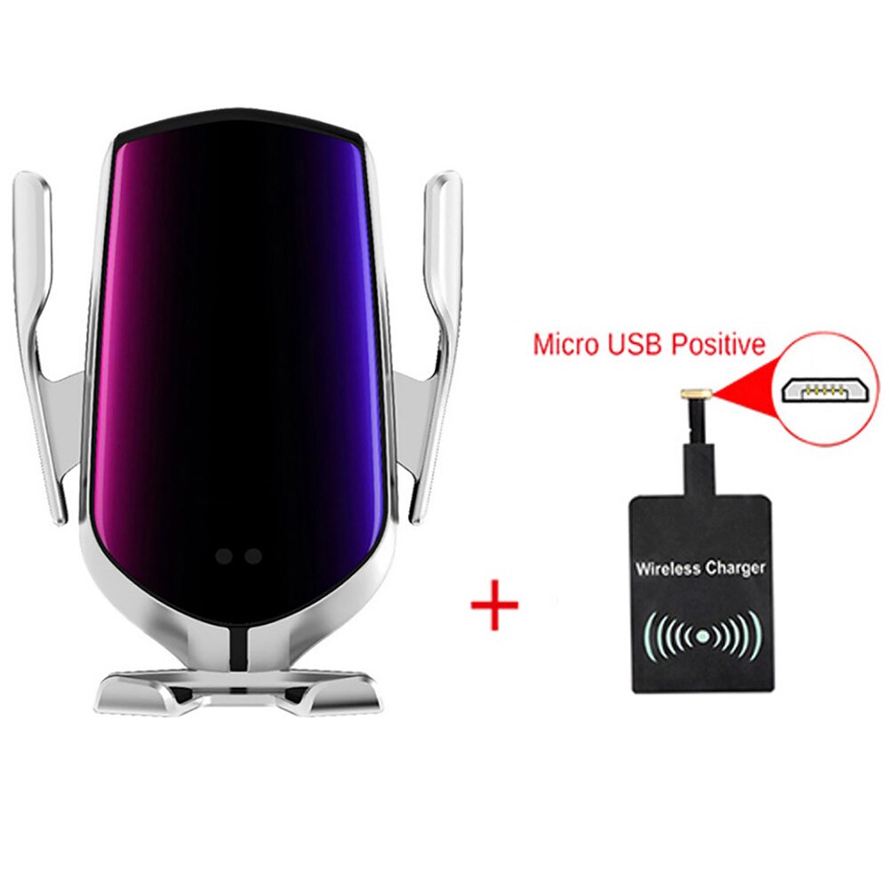 Car Wireless Charger - 10W Fast Charging Holder - Qi Compatible for iPhone, Samsung