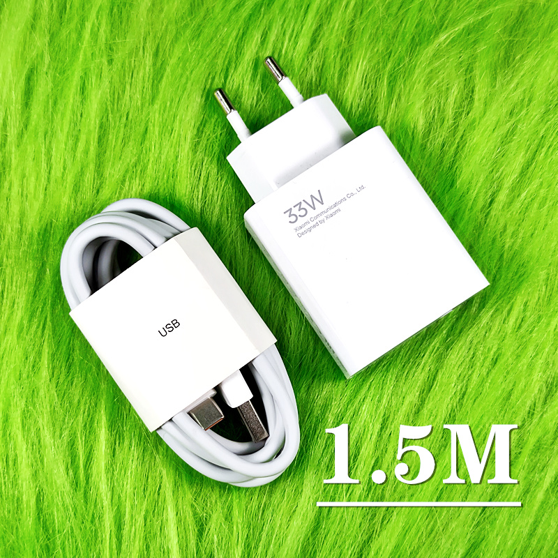 33w Charger Xiaomi eu Turbo Charge Original type C cable For Xiaomi redmi note 9 pro POCO X3 nfc Mi 10 9 note 10 10X LITE: EU
