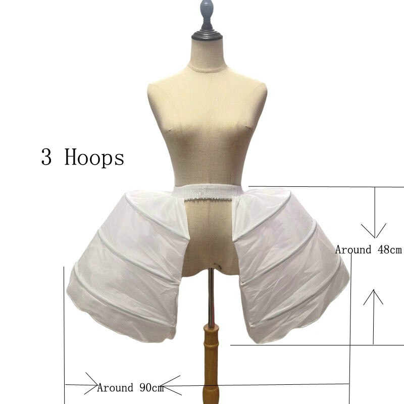 Enagua de aros barroca para vestido de boda Vintage, accesorios de boda, crinolina victoriana, 3 unidades,