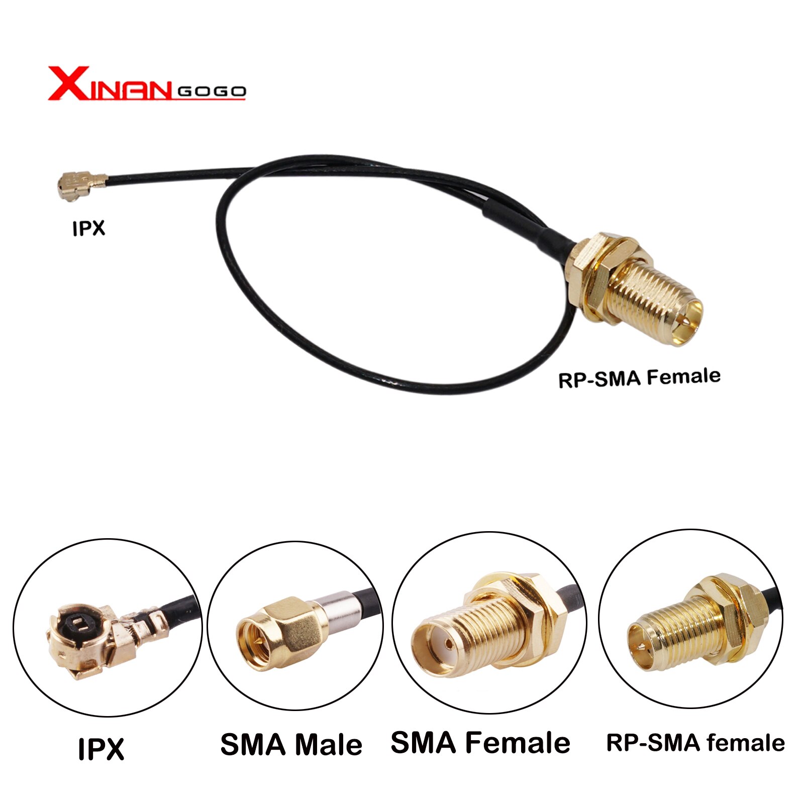 U.FL/IPX IPEX UFL vers SMA, Antenne Femelle Mâle, Wifi, Pigtail, Câble RF Ufl Ipex 1.13mm, 17cm, 5 Pièces