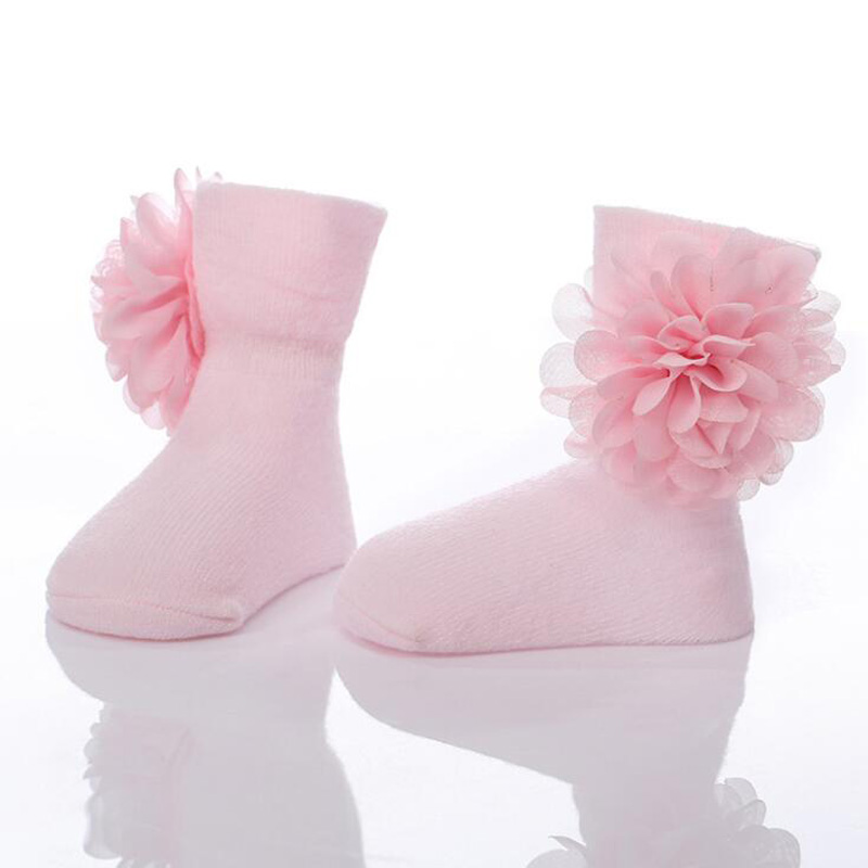 Blomster baby bomull sokker chiffon blomster jenter sokker