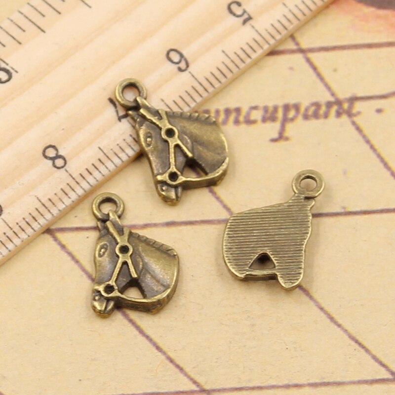 20pcs Charms Pferd Kopf 17x13mm Tibetischen Bronze Silber Farbe Anhänger Antiken Schmuck, Die DIY Handgemachten Handwerk: Antike Bronze überzogen