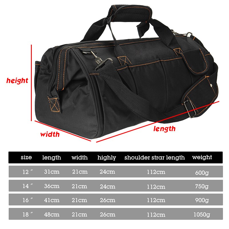 12/14/16/18 In Gereedschapstas Draagbare Elektricien Tas Multifunctionele Reparatie Installatie Canvas Grote Dikker Tool Tas Werk pocket