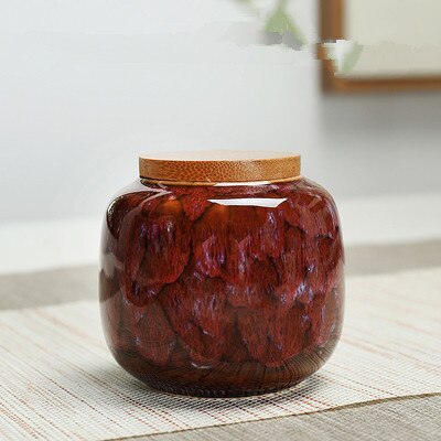 Coffee, sugar, tea, solid color tea cans with wooden lids, sealed tea cans, exquisite cloth lids, candies, flower tea cans: 4