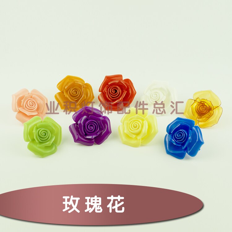 Rose vormige Acryl hars kunststoffen Bloemblaadje Bloem Kristal bloem decoratie kroonluchter crystal voor led hanglamp wandlamp diy