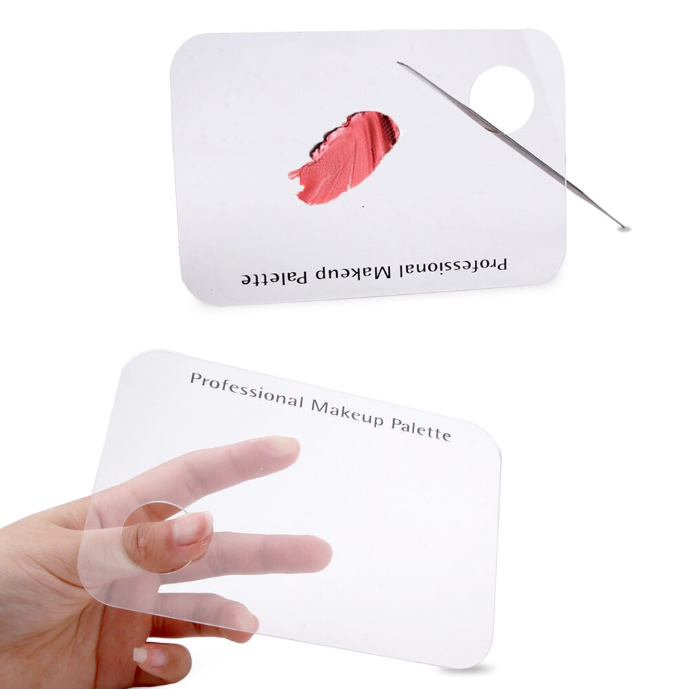 Paleta de mezcla de maquillaje acrílico, plato de base de maquillaje transparente, placas de estampado de uñas, paleta de mezcla cosmética, herramientas de maquillaje de sombra de ojos
