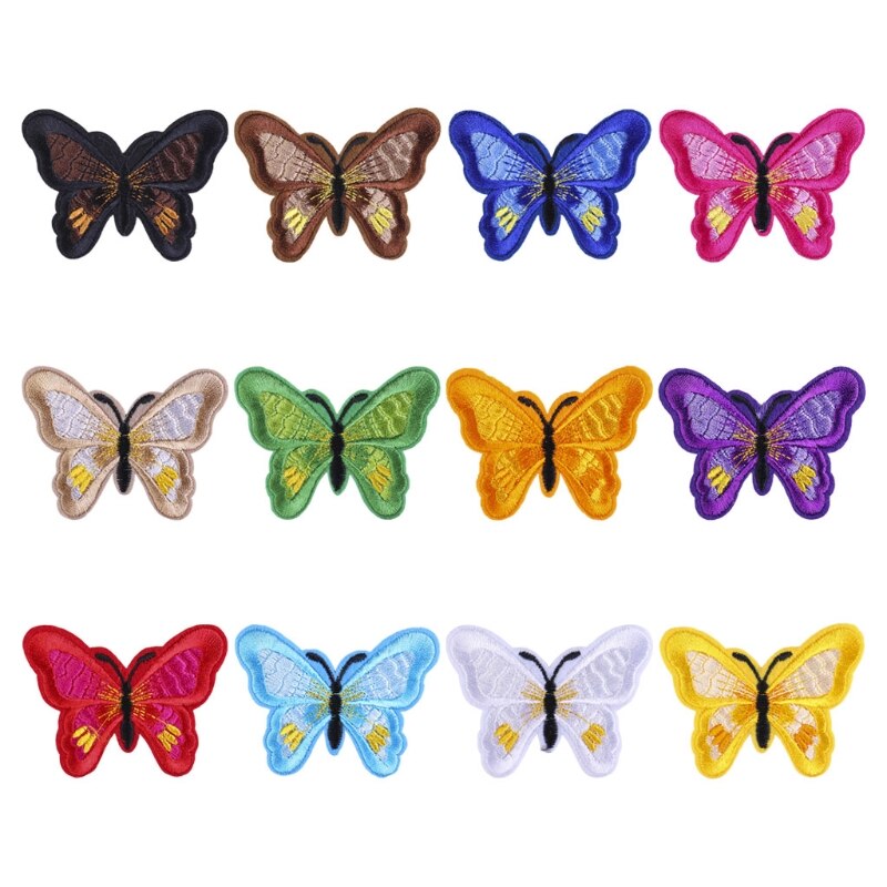 10 Stuks Multicolor Butterfly Naaien/Ijzer Op Appliques Borduren Patches Voor Arts Ambachten Diy Decoratie T-shirt Badge