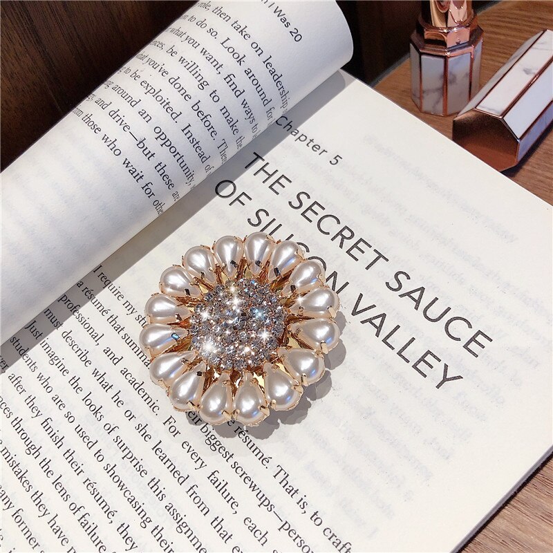 Brilho diamante cristal glitter anel do telefone móvel fivela dobrável suporte de capa traseira do telefone móvel colar feminino