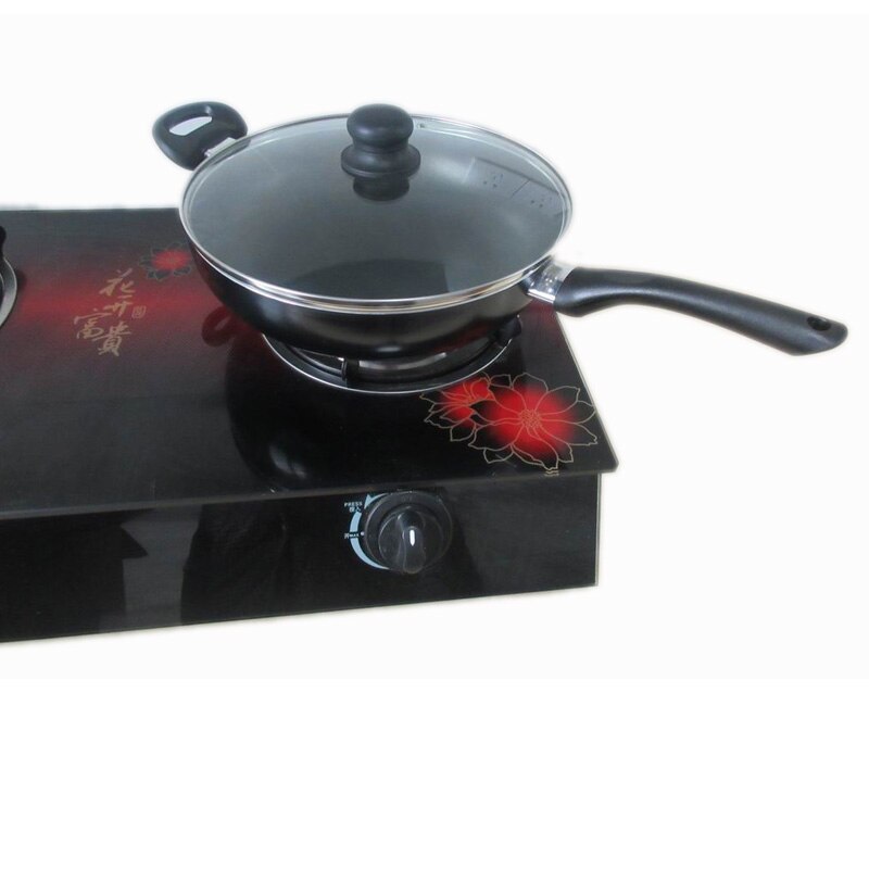 28cm pan deep wok Aluminum FULL INDUCTION BOTTOM Non-stick layer Frying Pan Flat bottom Aluminum Wok with Lid