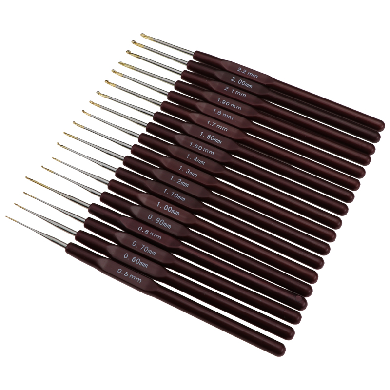 18 stks/set Haaknaalden 0.5mm-2.2mm Aluminium Haak Naald Set Garen Craft Kit Breien Accessoire Voor vrouwen Moeder