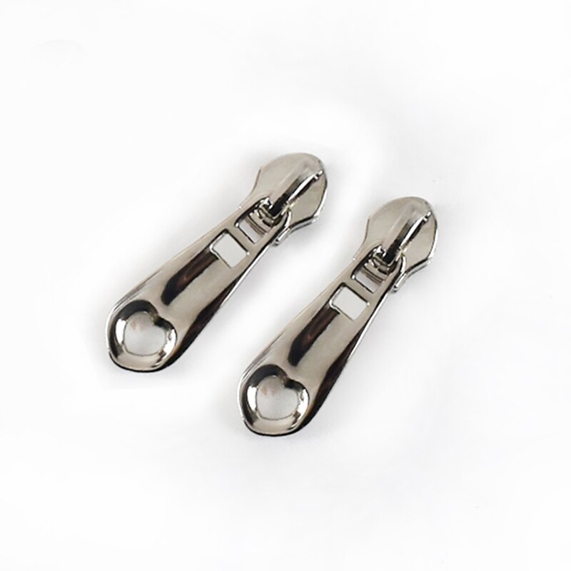 Meetee-deslizadores de cremallera con forma de corazón, cremalleras de nailon para ropa, Cartera de bolsillo, bolsa con cabeza, Kits de reparación, accesorios DIY, 3 #5 #, 50 Uds.: Silver-No3