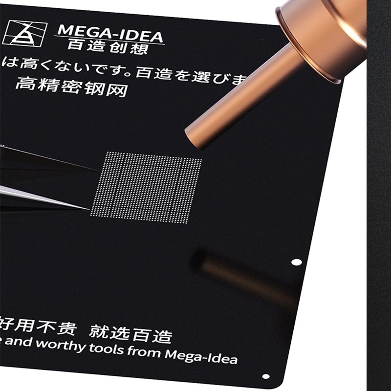 Pochoir de reballage BGA en acier noir pour iPhone 11/11Pro /11Pro max/XS/XS MAX/XR/X/8P/8/7P/7/6SP/6S/6P/6 CPU IC plantation maille d'étain