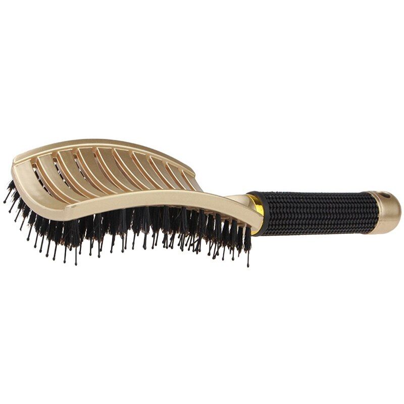 Cepillo para el pelo con cerdas de jabalí-cepillo de pelo curvado y ventilado para mujeres, cepillo de pelo largo, grueso, fino rizado, Kit de