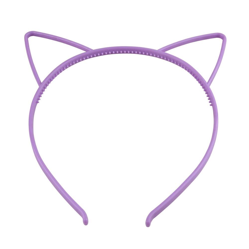 Solid Candy Colour Color Plastic Cat Ear Tiara Princess Headband Hair band With Teeth girls kids Hair Accessories: P1