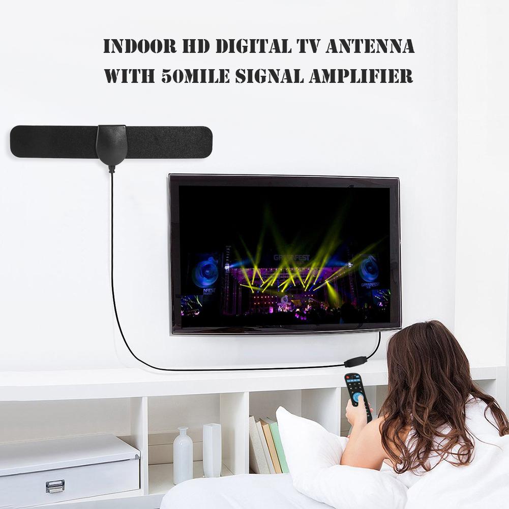 50 Mijl Indoor Digitale Tv Antenne 1080P Hdtv Vhf Uhf Signaal Ontvanger Versterker Opslag Temperatuur-45-85 celsius