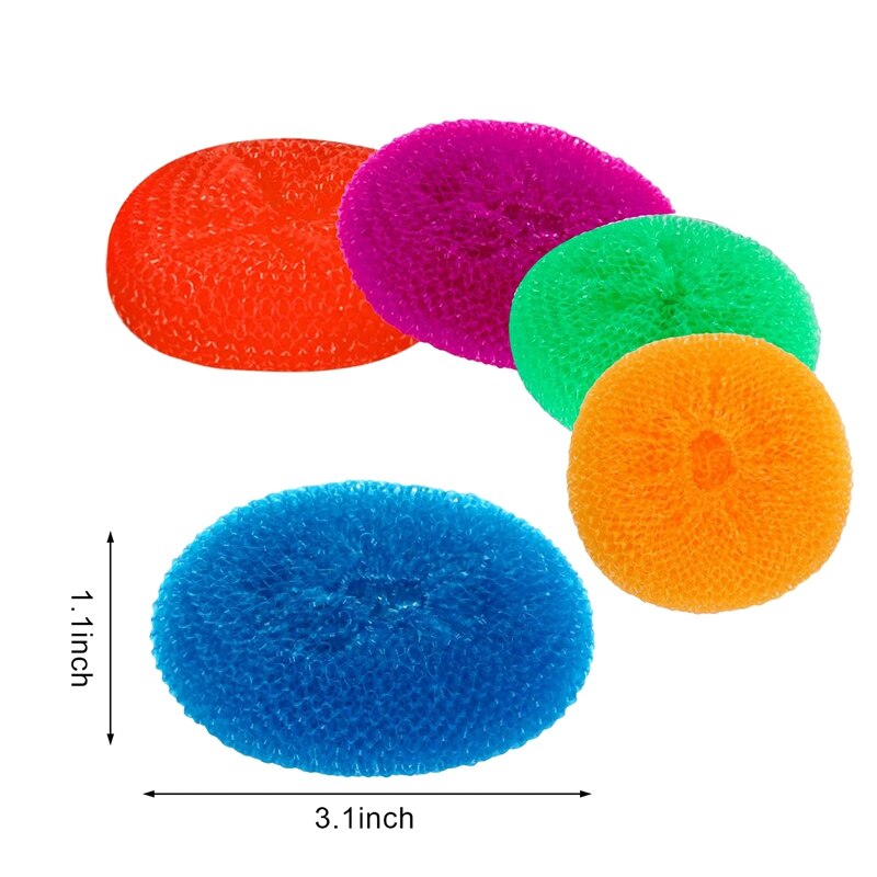 Scouring Pads Round Dish Pads Plastic NonScratch Grandado
