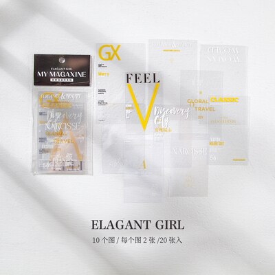 My Magazine Series Decorative PET Stickers Scrapbooking Stick Label Diary Stationery Album: 5