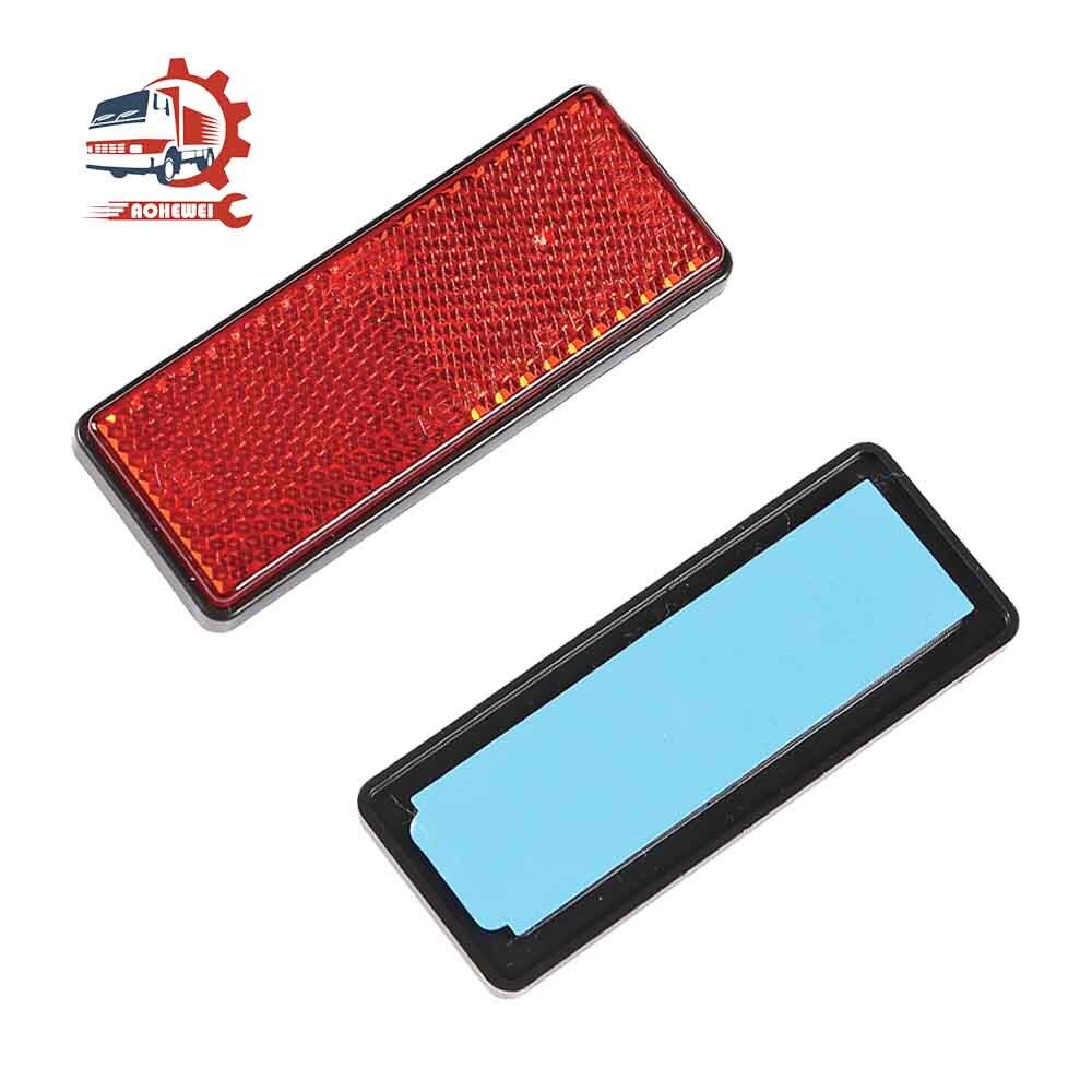 AOHEWEI 3 pcs Self Adhesive Rectangular Reflector Strips for Trailer Carvan Lorry Truck Gate Posts Fence Safety Rear Reflective