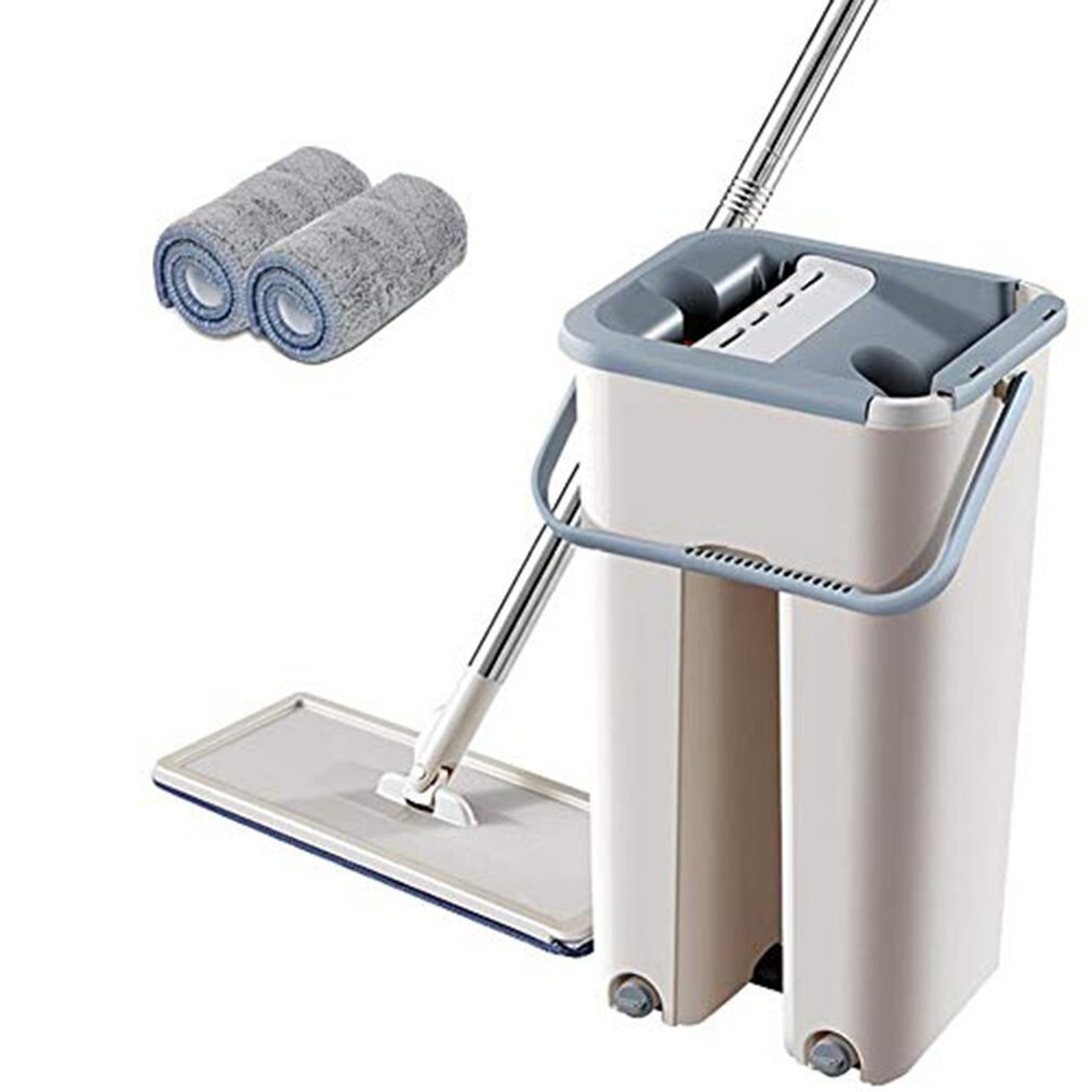 Lazy Man Free Hand-washing Flat Scraper Mop Microfiber Mop Mop Bucket Rod Mop Practical cleaning tools: MULTI