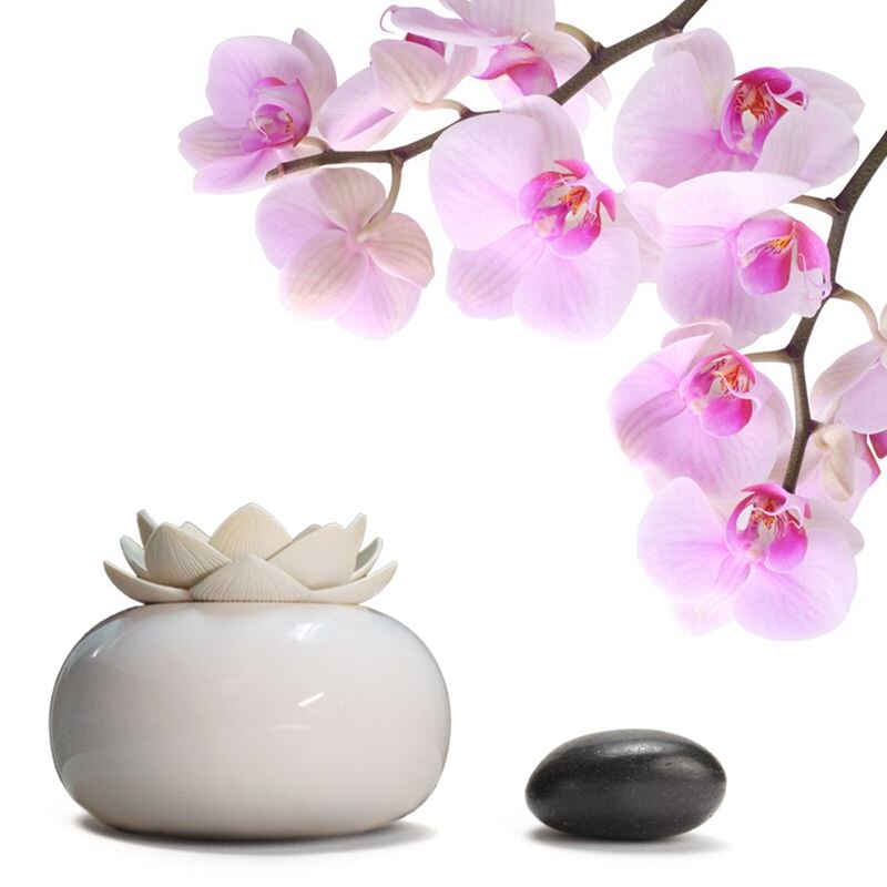 200ml keramisk ultralyd aroma luftfugter luft diffusor enkelhed lotus purifier forstøver æterisk olie diffusor (hvid + hvid)