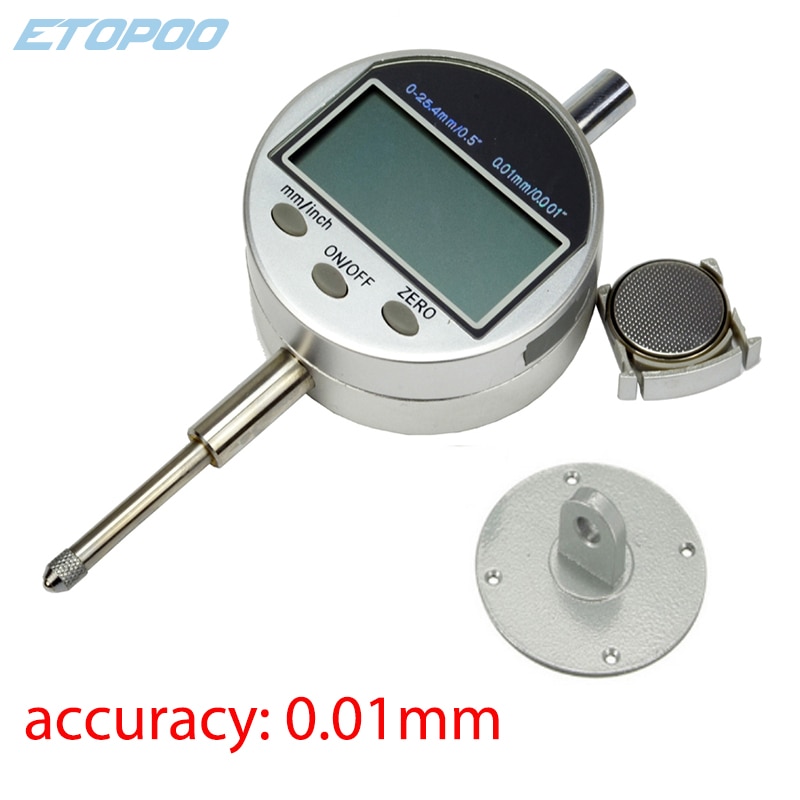 0-12.7mm/0.5" 0-25.4mm/1" Gauge Digital Dial indicator digital indicator micrometer 0.01mm/0.0005" use 3V battery Precision Tool
