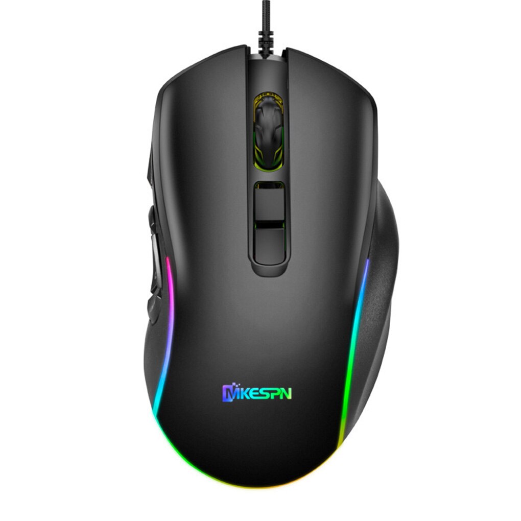 7200DPI 10 Buttons 7 Colors Ergonomic Programmable 6-speed Gaming Mouse RGB Lighting Suitable for games offices Wired Mouse