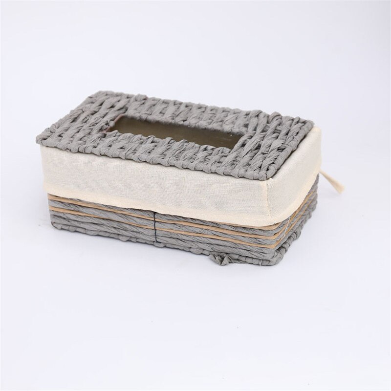 1Pc Handmade Bamboo Weave Tissue Box Household Paper Storage Basket Home Decoration: Style5
