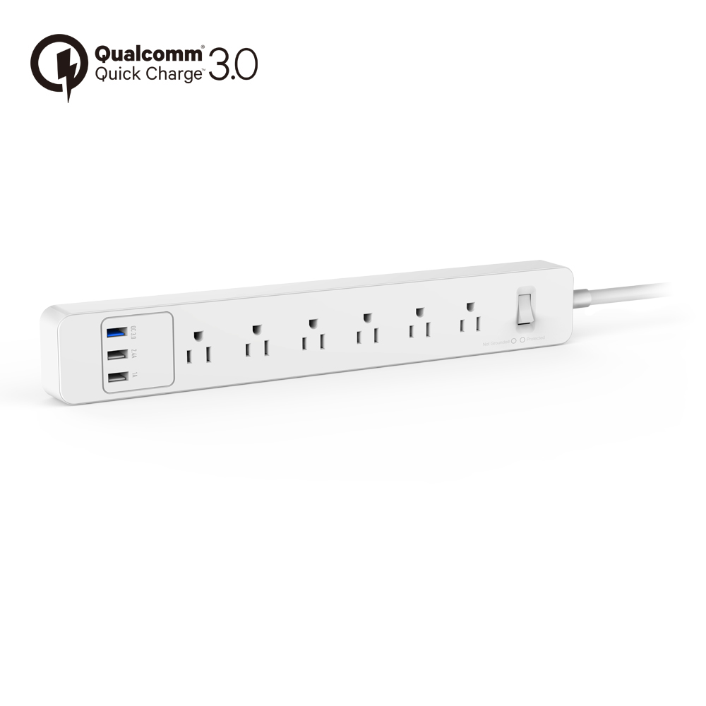 Meerdere Power Strip Surge Protector 3/4/5/6 Manier Ac Outlets Amerikaanse Stopcontacten Met Usb qc 3.0 Quick Charger 1.5 M Verlengsnoer