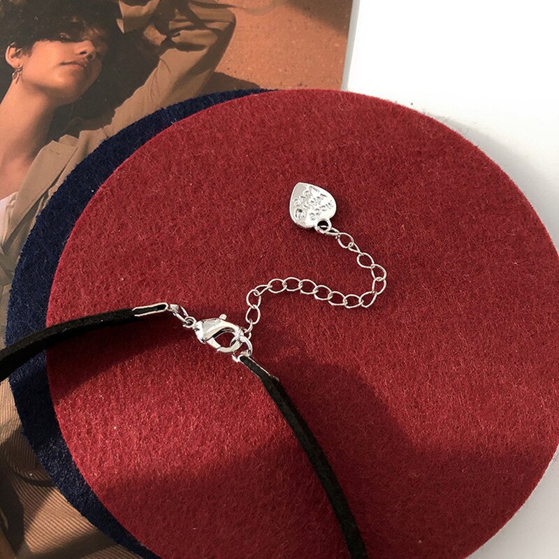 Collier ras du cou en cuir noir pour femmes, classique, Simple, mignon, style coréen, bijoux à la