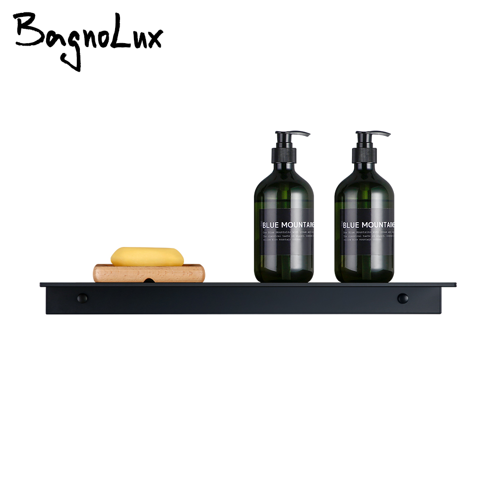 Badkamer Accessoires 30-50Cm Moderne Mat Zwart Badkamer Planken Keuken Wandplank Douche Bad Opbergrek