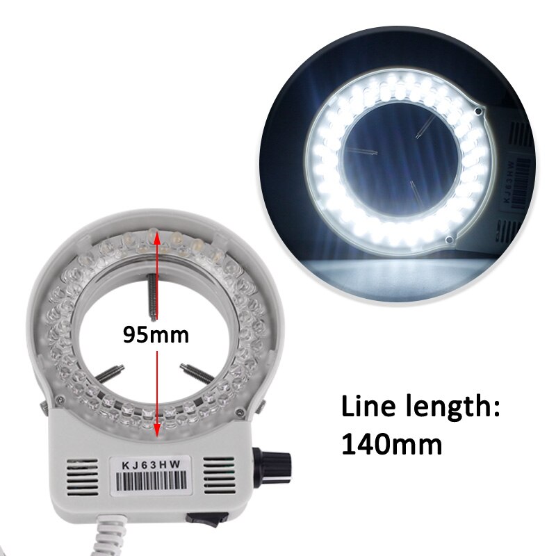 LED Light Illuminator Lamp For Microscope Circle Light Industrial Microscope Camera Light Source White/Black Excellent: White one