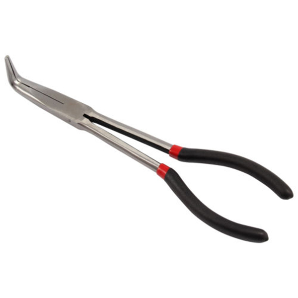 3X 11 inch EXTRA LONG NOSE PLIERS SET STRAIGHT &amp; BENT TIP MECHANIC GRIP HAND TOOL