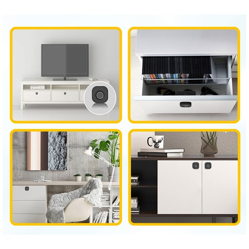 Smart Keyless Fingerprint Cabinet Lock Biometric Electric Lock Fingerprint Drawer Lock for Office Drawer File Cabinet Black
