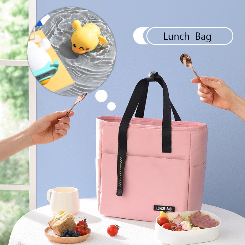 Borsa termica addensata impermeabile in tessuto Oxford fodera in PEVA scatola di ghiaccio borsa da pranzo per ufficio per ufficio isolamento termico impacco di ghiaccio portatile