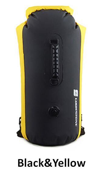 60L Grote Professionele Zwemmen Waterdichte Rugzak Rafting Opslag Dry Bag Met Verstelbare Riem Haak Drifting Duiken Dry Bag: yellow black