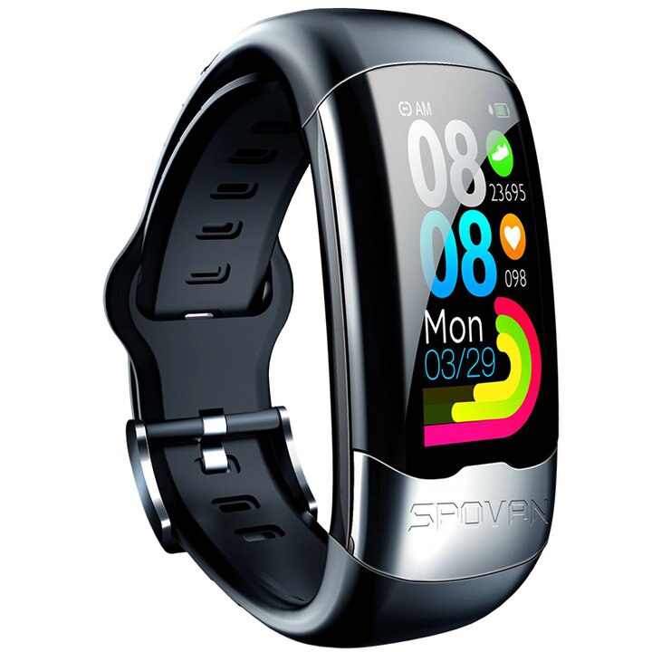 Ecg hrv ppg sport smart band usb smart polsband hartslagmeter originele armbanden fitnessmeting: Zwart