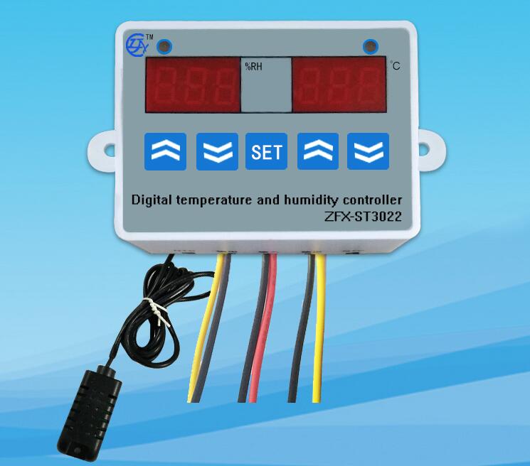 2 in 1 Digital display Temperature humidity Controller thermostat Humidity control with Sensor AC110-220V