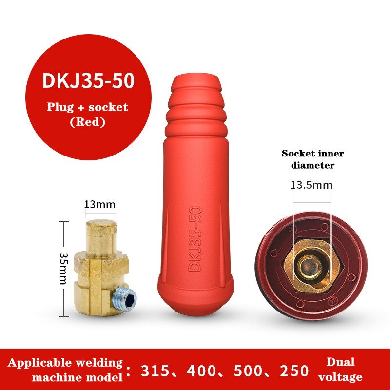 1 Set Rapid Fitting Europe Welding Machine Cable Connector DKJ 10-25 35-50 50-70 Quick Connector Welding Machine Plug Socket