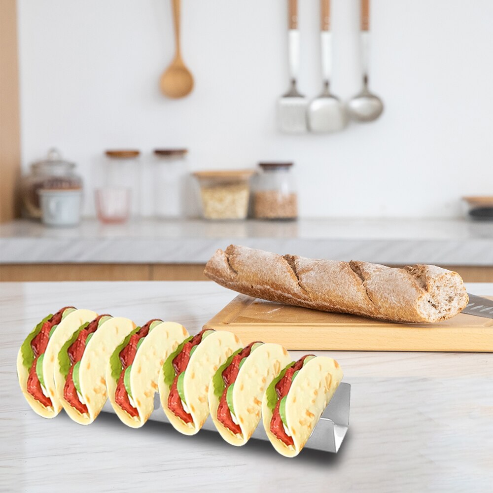 Multifunktionell tacohållare stativ pack rostfritt stål tacoställ bricka för ugn mjuk eller hård tacos kök hushåll