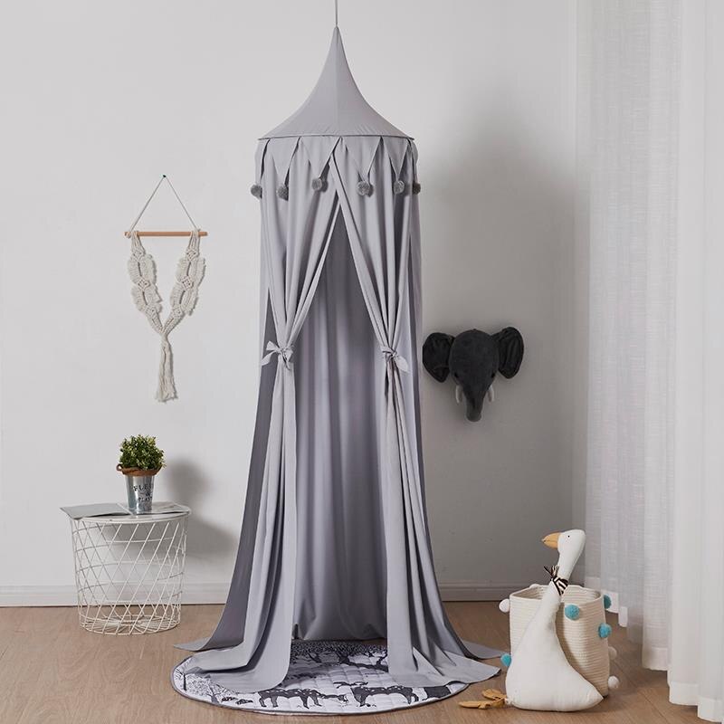 Nordic Kinderen Hemelbed Gordijnen Babybedje Klamboe Tent Meisjes Kamer Accessoires Kinderen Spelen Tent Voor Kinderen Slaapkamer Decor: GRAY